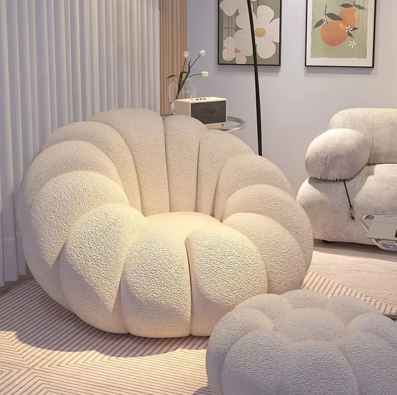 Sofá Puff Preguiçoso Confortável Dupla de Abóbora Luxe