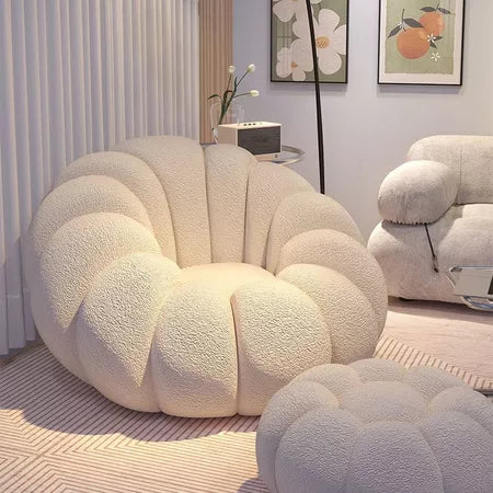 Sofá Puff Preguiçoso Confortável Dupla de Abóbora Luxe